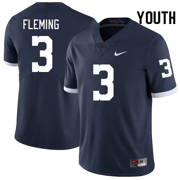 Youth #3 Julian Fleming Penn State Nittany Lions College Football Jerseys Stitched-Retro